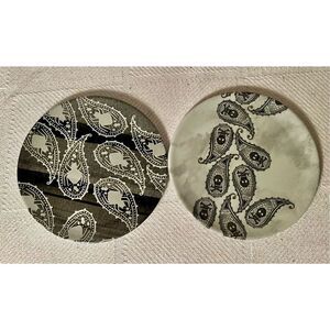 Set of 2~Home Collection Paisley Skull & Spider Melamine Plates